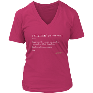 Caffeiniac Defined - District Womens V-Neck