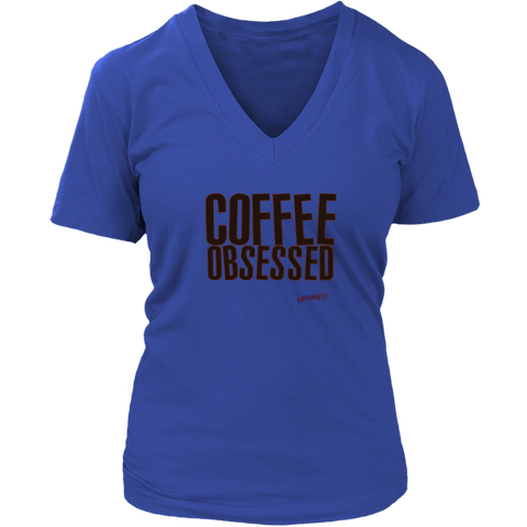 Image of Coffee Obsessed Women's V-Neck Shirt