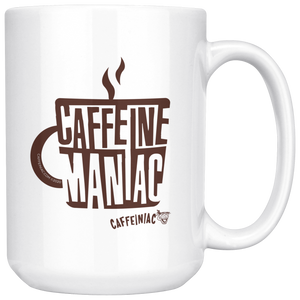 white ceramic coffee mug by Caffeinaic