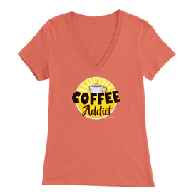 Coffee Addict Womens Bella V-Neck