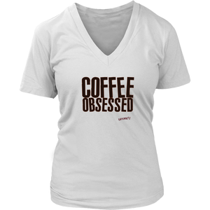 Coffee Obsessed Women's V-Neck Shirt