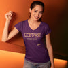 Coffee and Nobody Gets Hurt - Bella Womens V-Neck