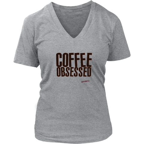 Image of Coffee Obsessed Women's V-Neck Shirt