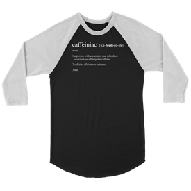 Caffeiniac Defined - Canvas Unisex 3/4 Raglan