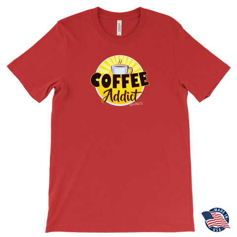 Image of Coffee Addict Mens T-Shirt - Made in the USA
