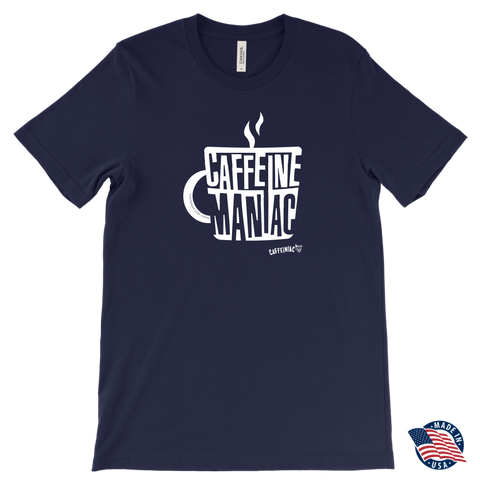 Image of Caffeine Maniac Mens T-shirt by Canvas - Made in the USA