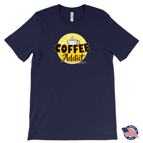 Image of Coffee Addict Mens T-Shirt - Made in the USA