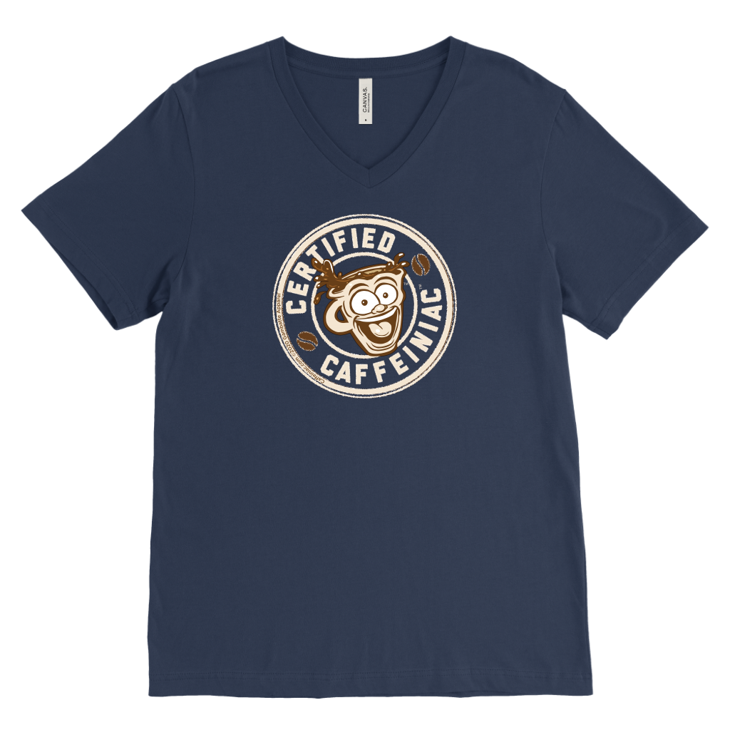 Certified Caffeiniac - Canvas Mens V-Neck