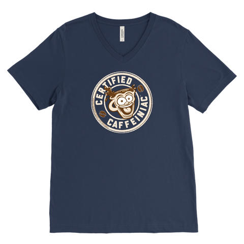 Image of Certified Caffeiniac - Canvas Mens V-Neck