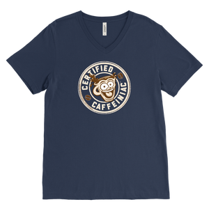 Certified Caffeiniac - Canvas Mens V-Neck