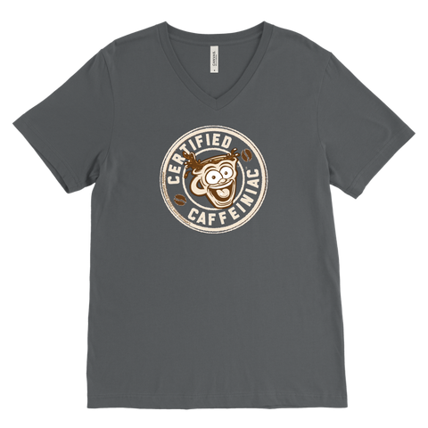 Image of Certified Caffeiniac - Canvas Mens V-Neck