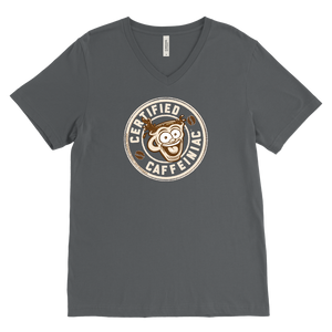 Certified Caffeiniac - Canvas Mens V-Neck