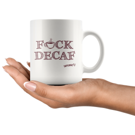 F_CK DECAF White Ceramic Mug