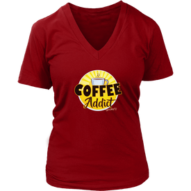 Coffee Addict Womens V-Neck