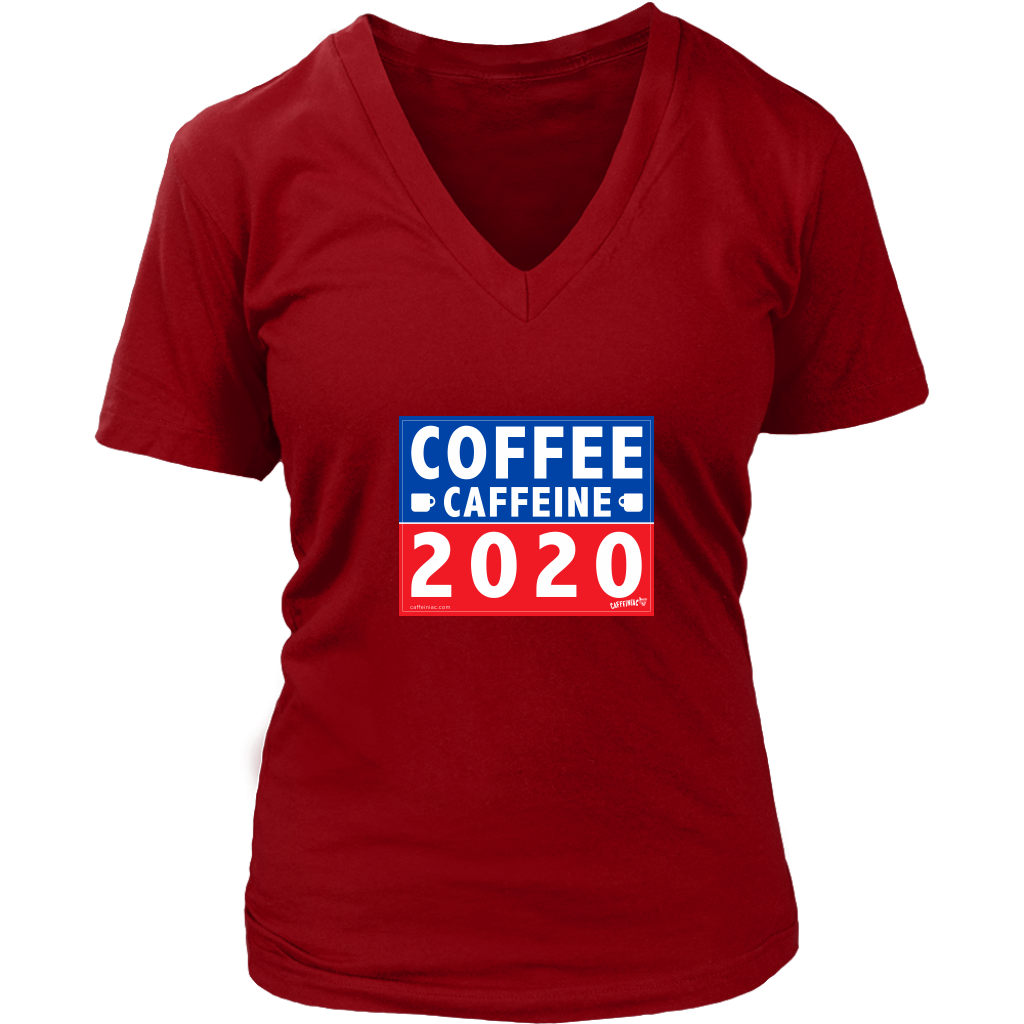 COFFEE CAFFEINE 2020 Womens V-Neck