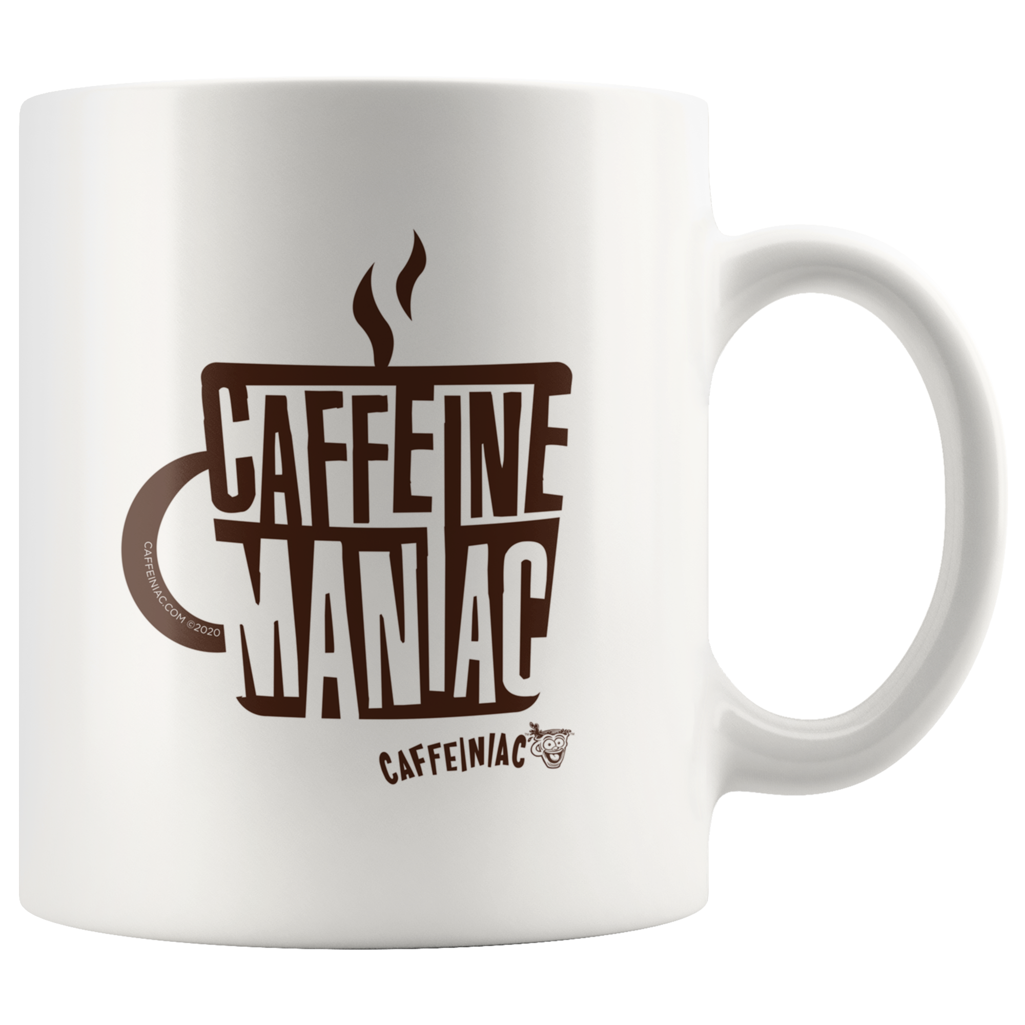 white ceramic coffee mug by Caffeinaic