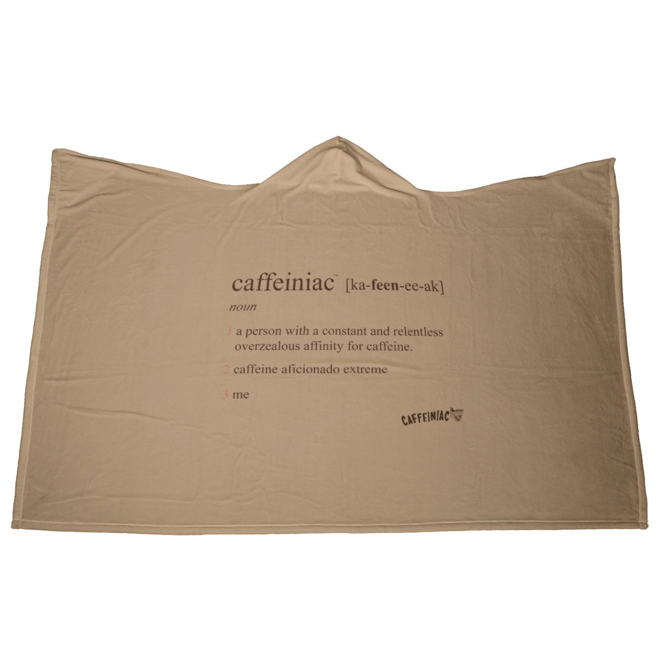 Caffeiniac Defined - Luxurious Hooded Blanket Made in the USA